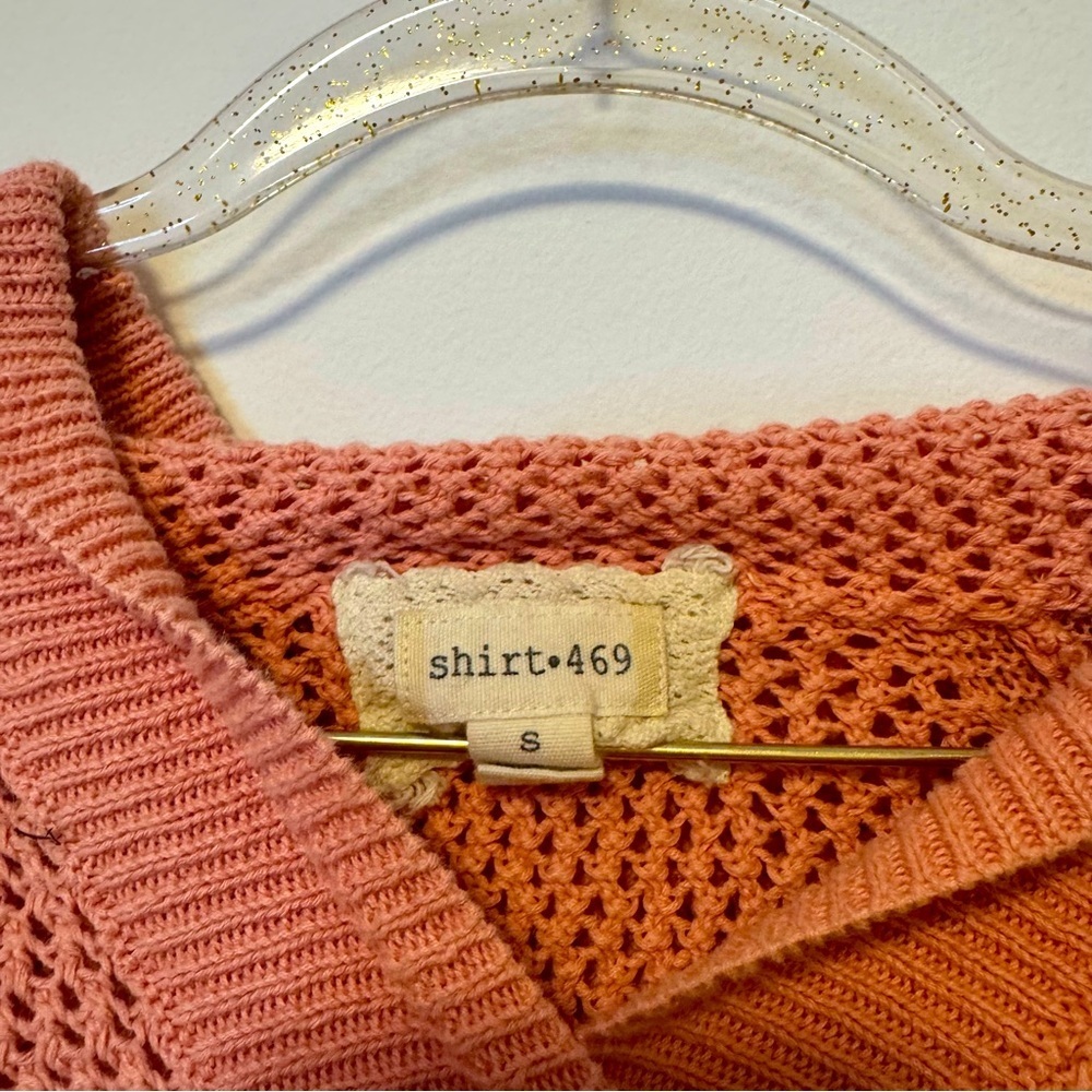 Crochet Women’s Pullover Hoodie Coral Pink - Picture 4 of 4